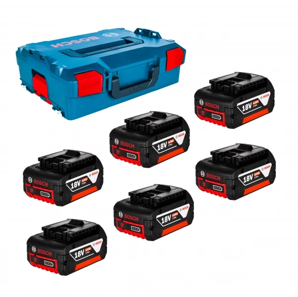 Bosch Akkupack 6x GBA 18V 4Ah + L-BOXX Mit Einlage 4 Bosch Akkupack 6x GBA 18V 4Ah + L-BOXX Mit Einlage – Bild 2