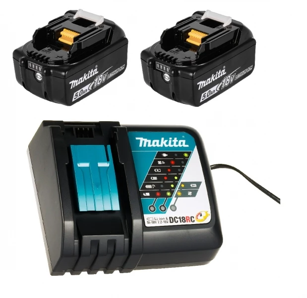 Makita 197570-9 Power Source-Kit 18V 5Ah 2x BL1850B + DC18RC 4 Makita 197570-9 Power Source-Kit 18V 5Ah 2x BL1850B + DC18RC – Bild 2