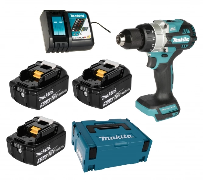 Makita DDF486RT3J 3x 5Ah Akku + Ladegerät 4 Makita DDF486RT3J 3x 5Ah Akku + Ladegerät – Bild 2