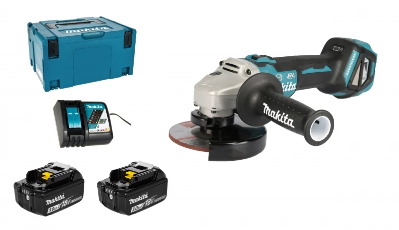 Makita DGA513RFJ 2x 3Ah Akku + Ladegerät 3 Makita DGA513RFJ 2x 3Ah Akku + Ladegerät