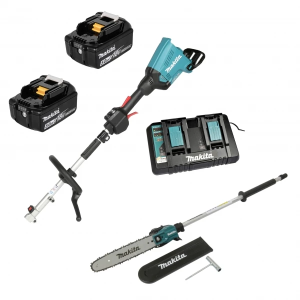 Makita DUX60Z 2x18V Mit Kettensägenvorsatz EY403MP + 2x 5Ah Akku 3 Makita DUX60Z 2x18V Mit Kettensägenvorsatz EY403MP + 2x 5Ah Akku